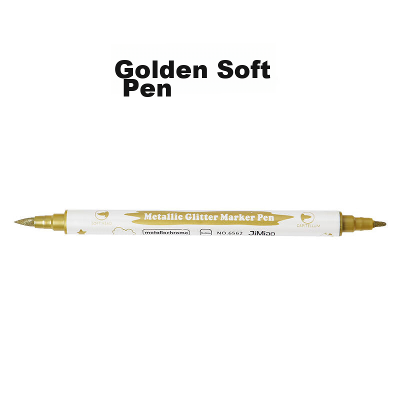 Tanyexuan Golden Soft Brush Double-Headed Calligraphy Brush with Built-In Ink, Soft Tip, Xiu Li Brush for Xuan Paper Calligraphy Practice And Tracing 1