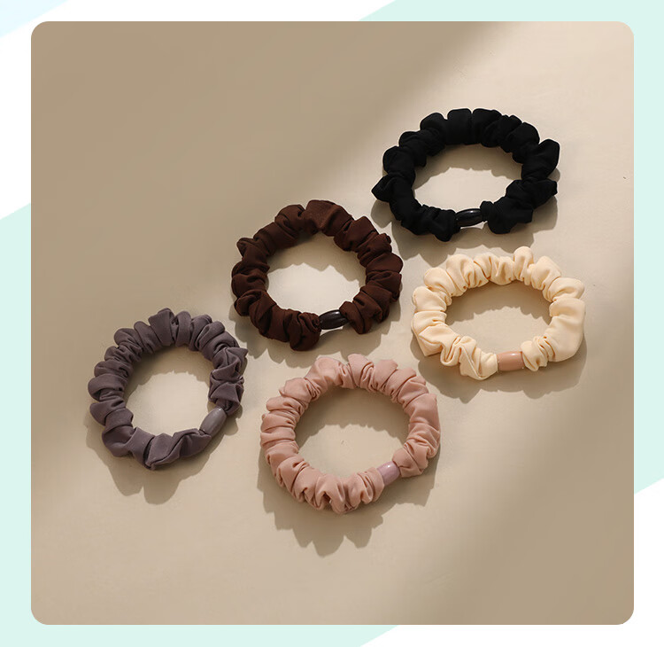 CHIMERA 5 Pieces High-Elasticity Durable Hair Ties, Simple Hair Bands for Ponytails, Non-Binding Hair Elastics, Hair Bands, Mid-Autumn Festival Gift 4