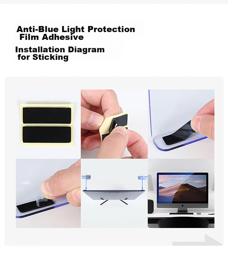 BIAZE Computer Monitor Anti-Blue Light Protective Screen, Eye Protection Anti-Blue Light Radiation Film, Desktop Screen Isolation Cover, Acrylic Hanging Barrier Shield, No Application Required, 23.8 Inches, 16:9 14