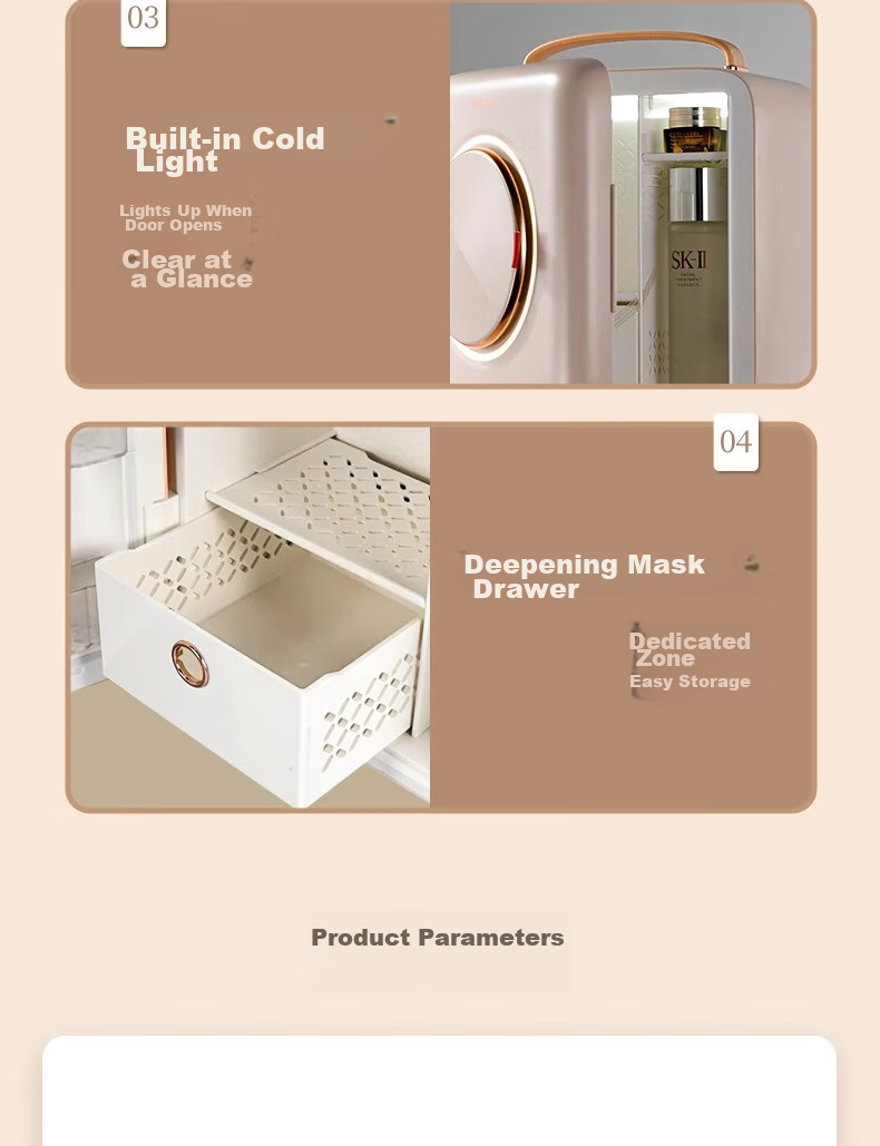 GEVILAN Beauty Refrigerator for Serum, Face Cream, Lipstick, Face Mask, Skincare Cosmetics, Cold Storage, Preservation And Organization, Specialized Mini Fridge, Gift for Girlfriend, Wife, Best Friend, Birthday Present, F1 White 20