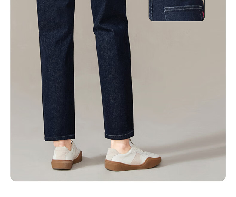 ESE-Y Spring 2025 New Slim-Fit Straight-Leg Pants, Dark Blue Denim Jeans for Women, Black, Size 26 10