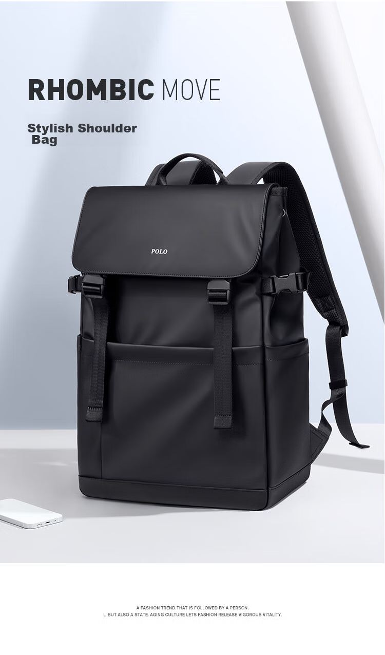 POLO Backpack for Men, Lightweight Travel Backpack with Flip Cover, 15.6/16 Inch Laptop Bag, Business Travel Bag 16