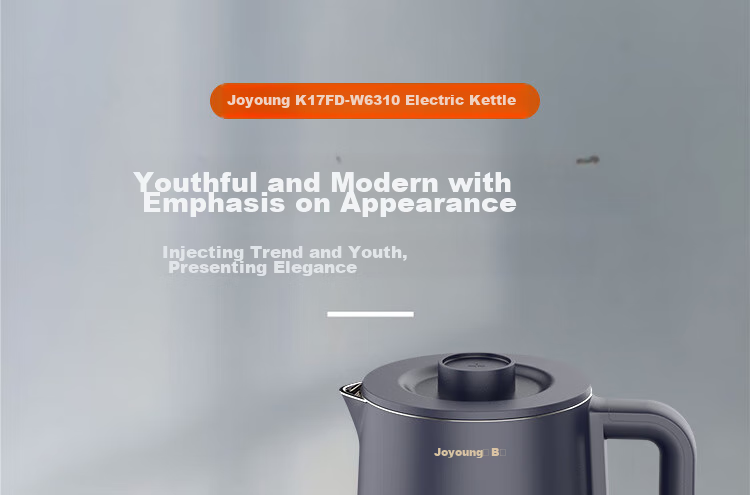 Joyoung Electric Kettle, 1.7L Capacity, Seamless Inner Pot, Double-Layer Temperature Lock, Anti-Scalding Design, for Home Use, Model K17FD-W6310 1