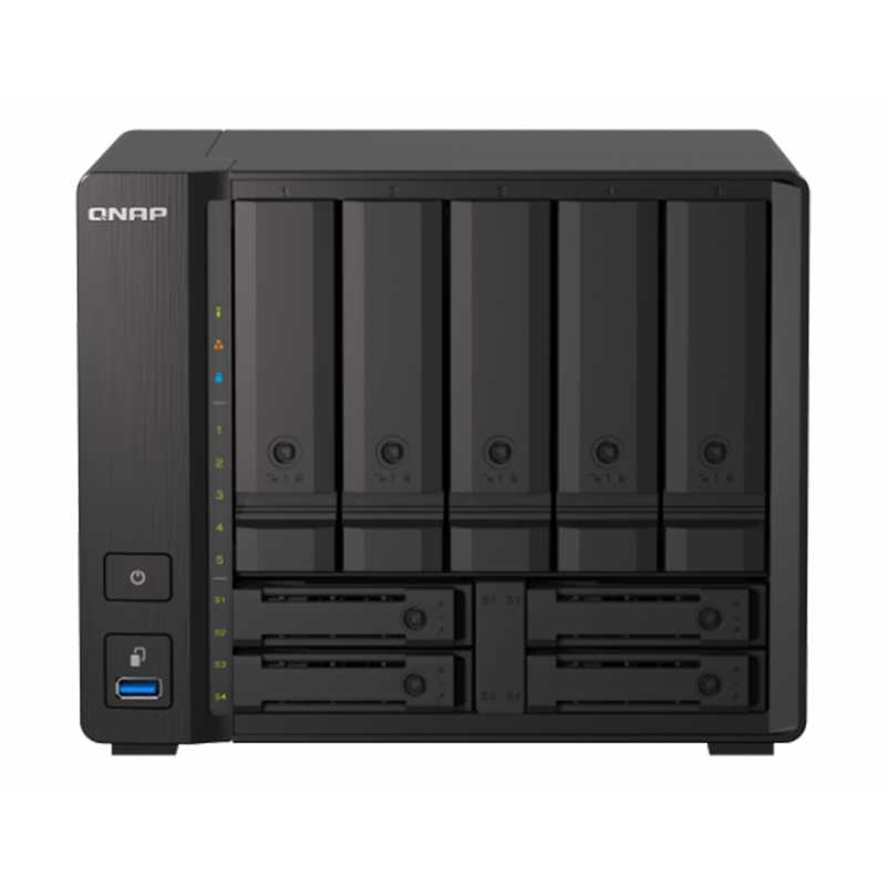 QNAP TS-h973AX 32GB 9-Bay 10GbE NAS Network Storage Server Hybrid Drive Configuration Private Cloud Disk (No Internal Hard Drive)