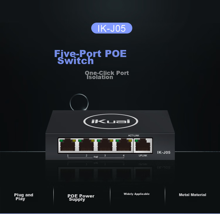 IKuai IK-S3109MT 8-Port PoE Switch, 2.5G + 1 10G Optical Port, Power Supply for Surveillance Cameras, Home And Enterprise Network Splitter, Plug And Play 2