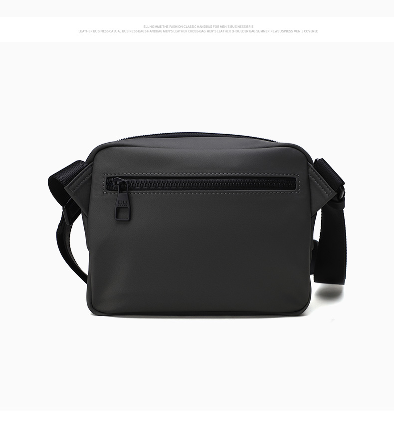 ELLE HOMME Men's Shoulder Bag, Trendy Lightweight Canvas Crossbody Bag, Water-Resistant Casual Phone Bag for Men, Travel Bag in Gray 13
