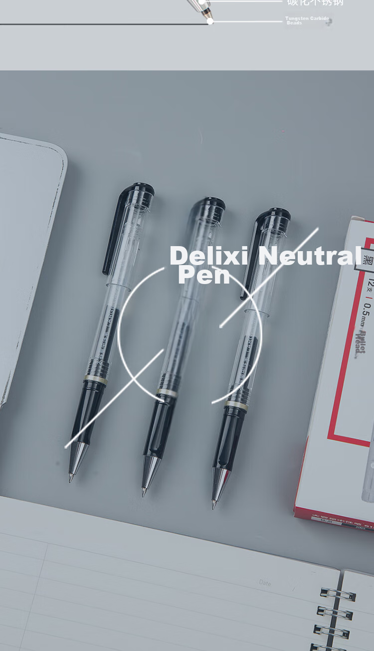 Deli 0.7mm Large Capacity Gel Pen, Bullet Tip, Business Signing Pen, 12 Pens/box DL-S148 for College Entrance Exam 7