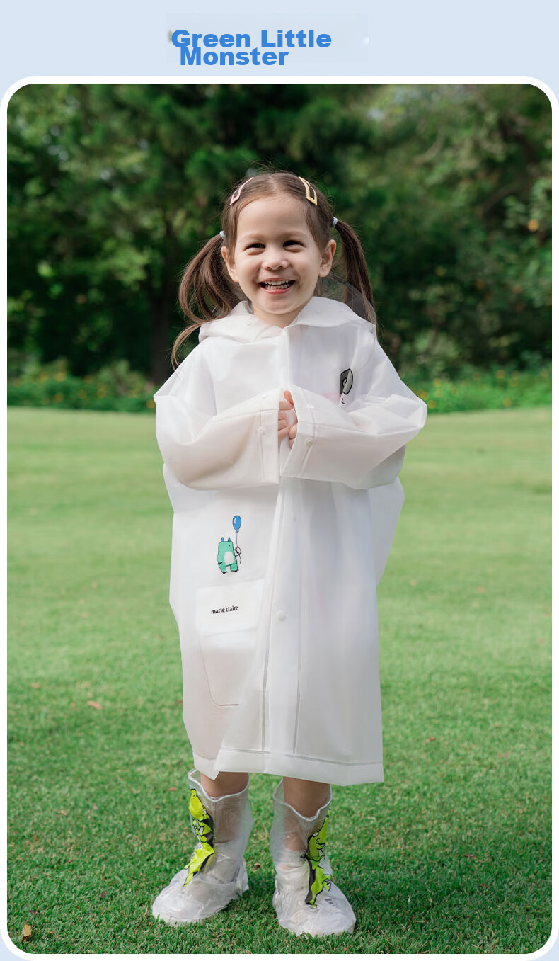 MARIE CLAIRE Children's Raincoat, One-Piece Cape-Style Poncho, Single-Person, for Girls And Boys, Students, Kindergarten Children, Toddlers, Back to School 15