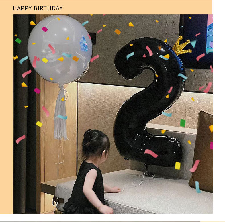 MODUO Birthday Scene Decoration Balloon, Thickened Non-Woven Fabric Number 5 for Birthday, Numbered Felt 3