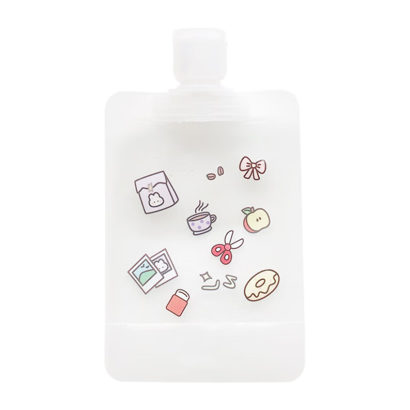 JAJALIN Travel Dispensing Bags, Portable Lotion Bottles Storage Pouches, Simple Dispenser Bottles with Pump, 50ml, Pack of 5