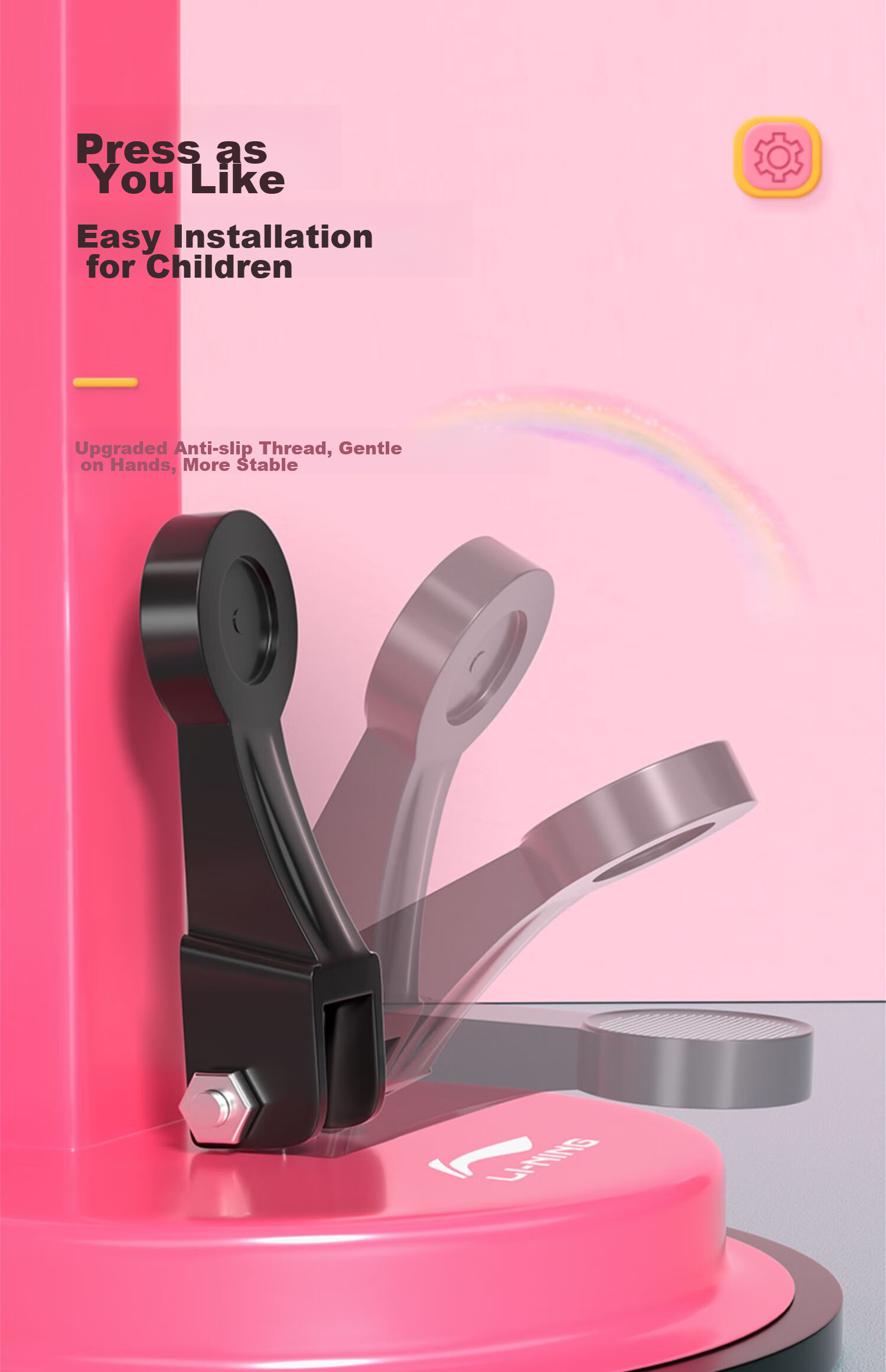 Li-Ning Children's Sit-Up Assist Device, Suction Cup Type, for Home Use, School Competitions, Physical Education Exams, And Middle School Entrance Exam Training Board 7