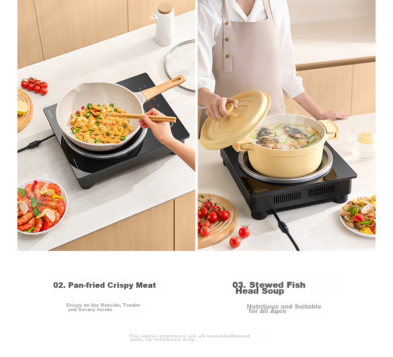 Hualing Midea Electromagnetic Cooker, 2200W High Power, Wide Heat Distribution, Durable And Wear-Resistant Panel, Eight Heat Settings, Waterproof Induction Stove, Hot Pot Cooker WH-E22F02 13