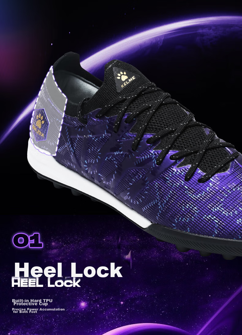 KELME Adult Soccer Cleats for Men, Jidian 3.0 TF Turf Studs with Carbon Plates, Competition And Training Shoes, Dark Purple, Size 40 13