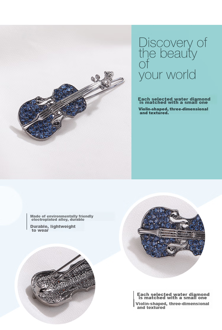 CHIMERA Violin Hair Clip, Stylish Korean Version Bangs Clip, Side Clip, Barrette for Girls, Birthday Gift 3