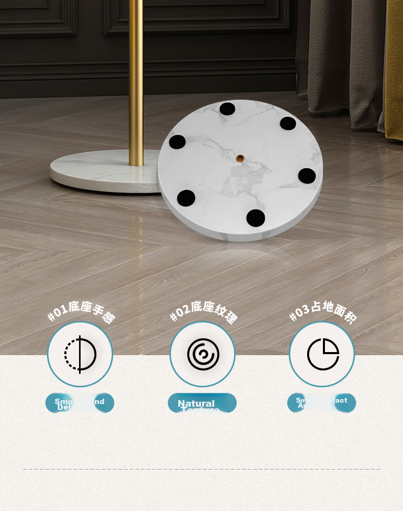 Jialiren Coat Rack, Floor-Standing Clothes Hanger, Luxury Marble Plate, Bedroom Living Room Corner Standing Hook, Coat Rod, Bag Rack 11