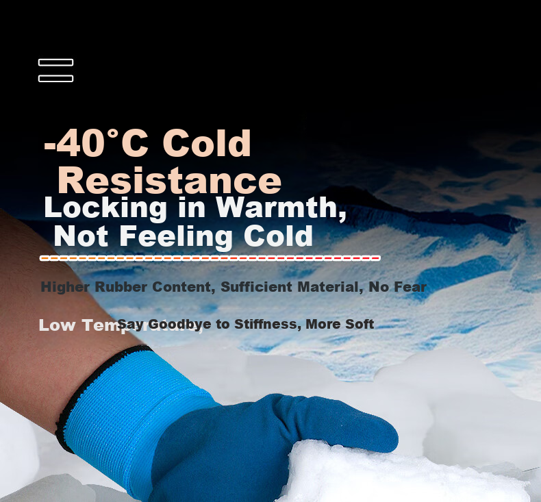 Maozheng Winter Latex-Coated Work Gloves, Rubber-Coated with Fleece Lining, Thickened for Warmth, Cold-Proof, Frost-Resistant, Waterproof, Non-Slip, Wear-Resistant, for Winter Work, Cold Storage Protectio 11