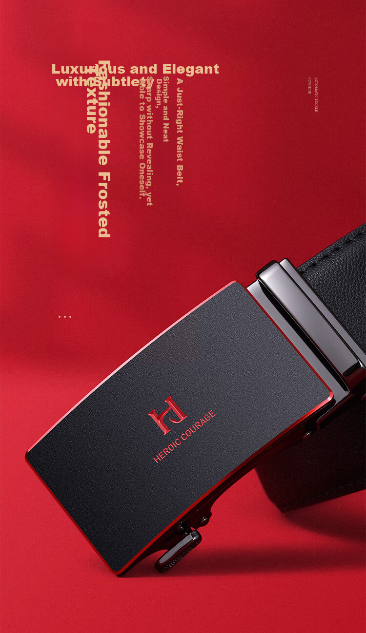 HLA Men's Belt with Automatic Buckle, Waistband Gift for Zodiac Year, Casual Wedding Present for Boyfriend Or Husband, Gift Box Packaging 4