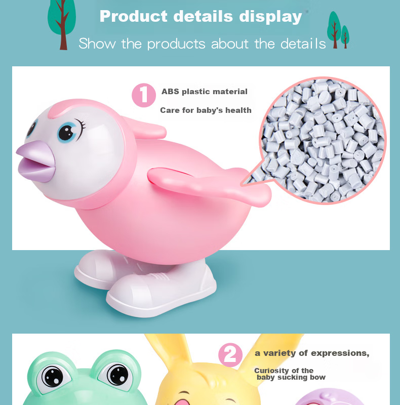 Huashimeng Children's Wind-Up Toy, Chain Reel, Chicken, Dinosaur, Jumping Frog, Rabbit, 80s And 90s Nostalgic Spring-Loaded Toy 6