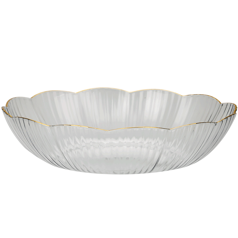 CAIZHI Fruit Plate, Simple Home Dried Fruit Tray, Living Room Snack Dish, Nut And Candy Storage Plate with Lace Edge, Transparent CZ6638