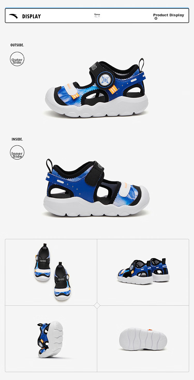 Anta Kids Boys Infant 2026 Summer Breathable Lightweight Octopus Beach Sandals A12620035 18