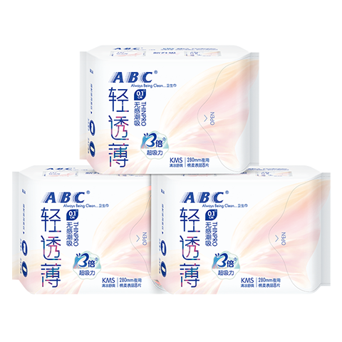 ABC KMS Light And Thin Healthy Formula Ultra-Thin Comfort Nighttime Sanitary Napkin Set Sold by JD 280mm*24 Pieces