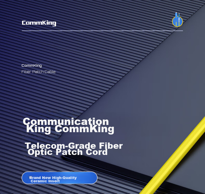 CommKing Telecom-Grade Fiber Optic Patch Cable, Fiber Optic Fusion Splice Pigtail UPC, Transceiver 3-Meter Patch Cord, SC-ST Single-Mode Single-Core, FPC-14S3 1