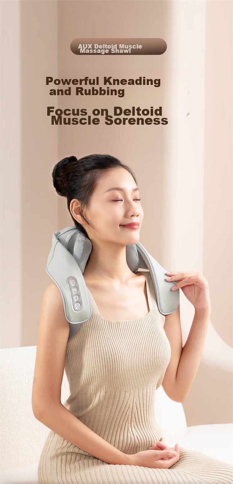 AUX Cervical Massager 05D-807 (Gray Gift Box), Massage Shoulder Wrap, Neck And Shoulder Massager, Trapezius Muscle Massager, Mid-Autumn Festival Gift 1