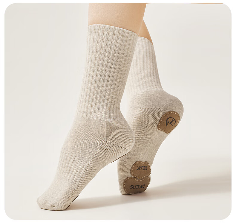 TIEJIAN Modern Dance Socks, Non-Slip Classical Ballet Practice Socks for Men And Women, Chinese Dance Thick Mid-Calf Socks, Black 11