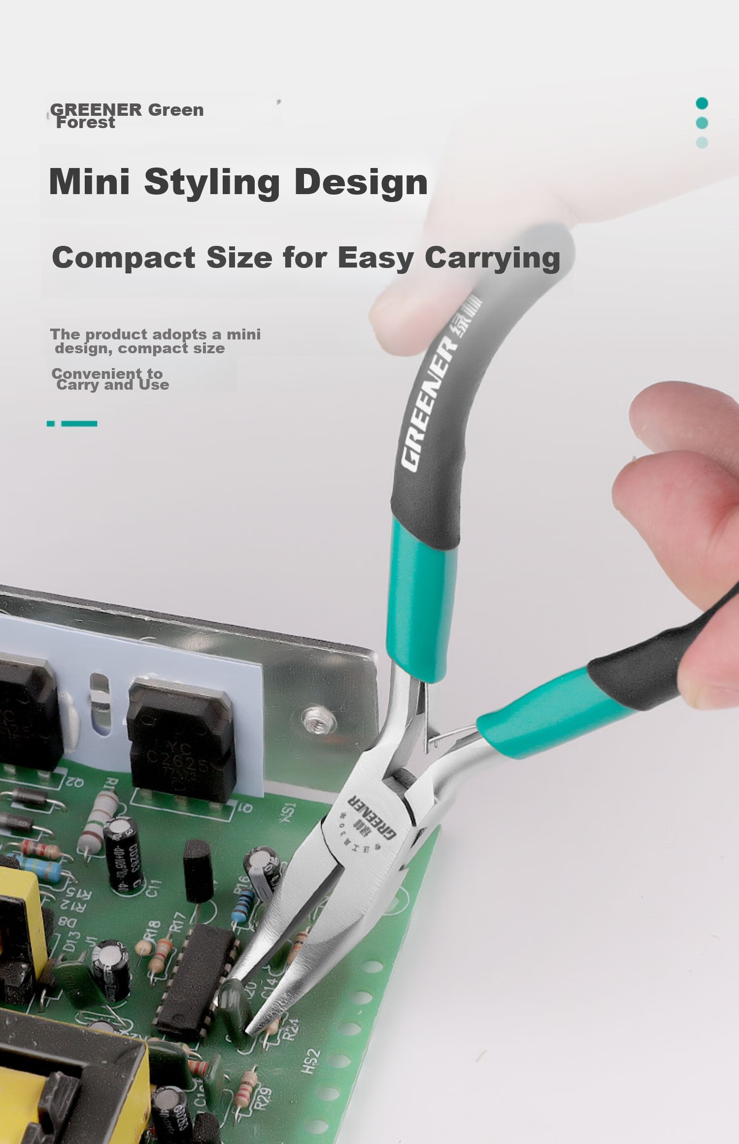 GREENER Mini Pliers Set, Multi-Functional Household Wire Cutters, Flat-Nose, Round-Nose, And Curved-Nose Pliers, Practical Three-Piece Set for Hand Tools 10