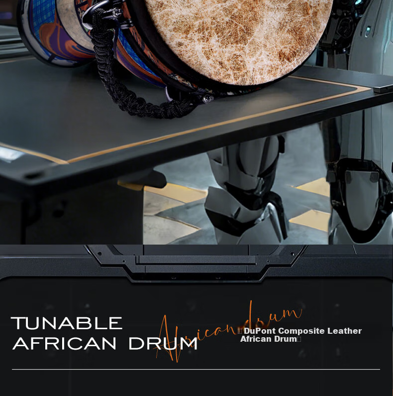 Qiangu African Drum, 10-Inch Professional Performance Adjustable Tuning Hand Drum, Percussion Instrument, Holiday Gift 1
