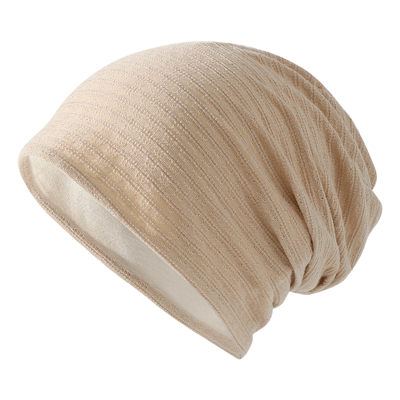 Nanjiren Men's Sleep Cap, Spring And Autumn Thin Style, Closed-Front Hair Cap, Summer Air Conditioning Cap, Postpartum Cap for Women N2E3X829273 Apricot Color