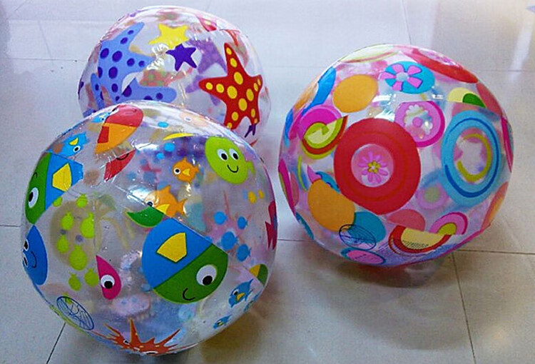 INTEX Underwater World Beach Ball, Four-Color Transparent Beach Ball Children's Toy Ball 32cm Pattern Randomly Sent 59040 12