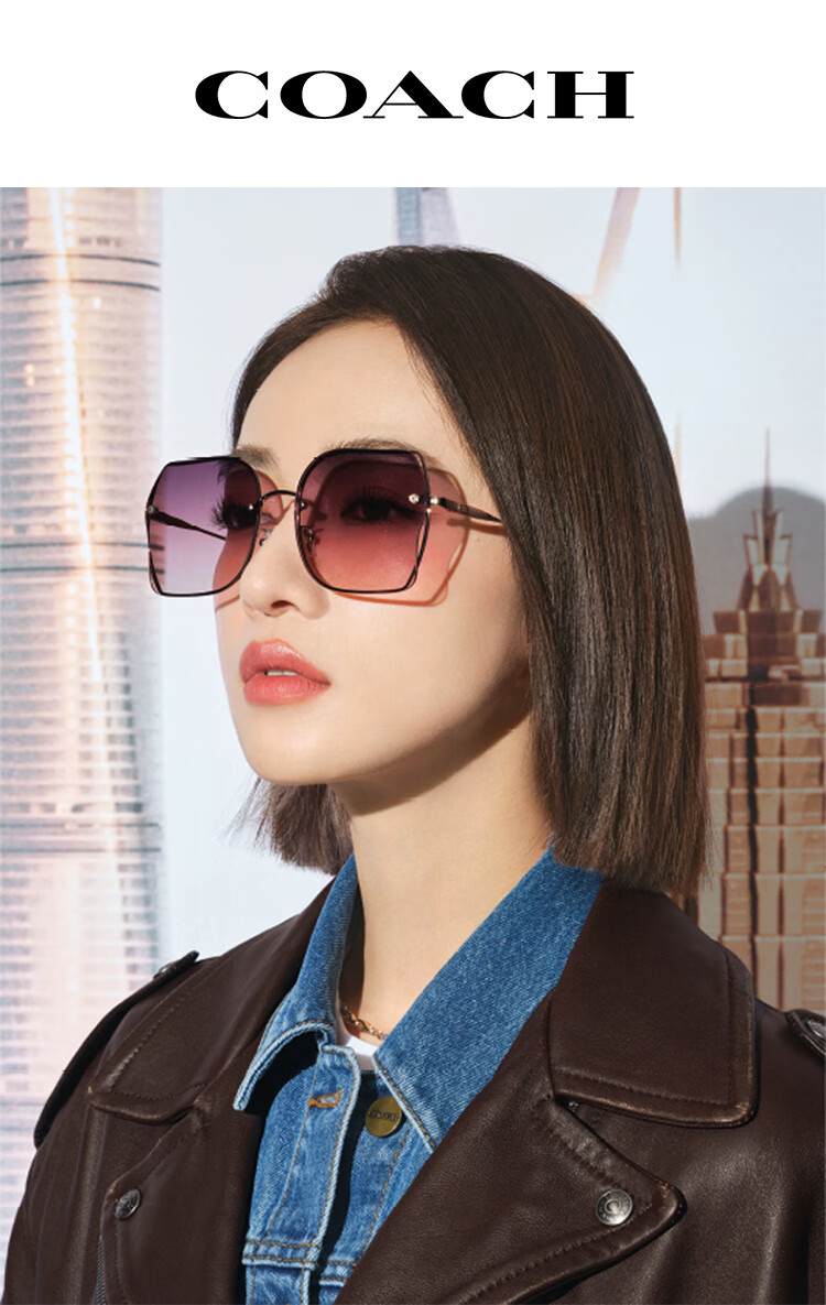 COACH Sunglasses, Square Metal Frame, Women's Style, Gift-Giving, Official Authentic Product, 0HC7150D 1