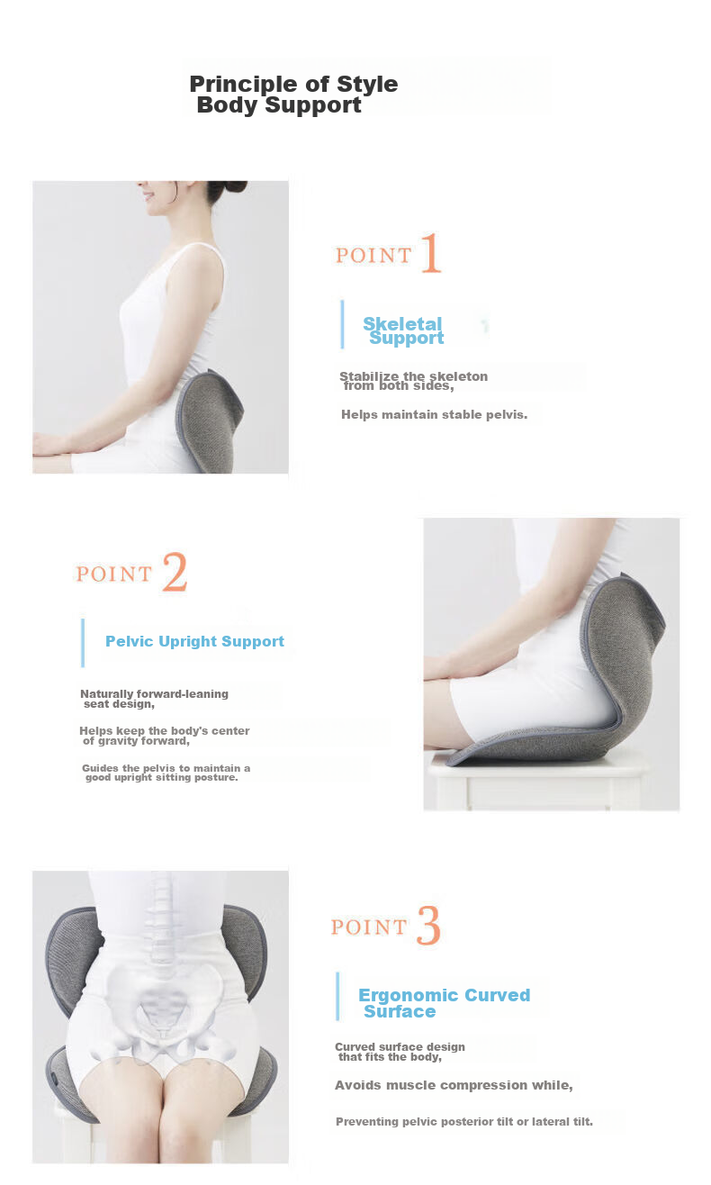 Ali Japanese Petal Lumbar Support Cushion, Office Back Pain Relief, Buttocks Shaping, Integrated Seat Cushion for Posture Correction, Coffee Color 6