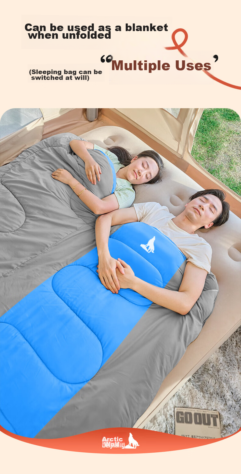 BeiJiLang Sleeping Bag for Adults, Outdoor Travel, Winter And All Seasons, Warm Indoor Camping, Double-Person Dirt-Proof Cotton Sleeping Bag, 1.0KG 7
