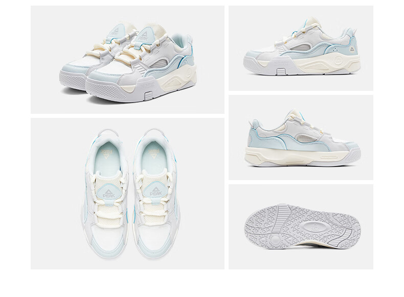 PEAK Taiji Manyou Women's Spring Mesh Trendy Casual Shoes, Thick-Soled Versatile Soft-Bottomed Sneakers DB420058 26