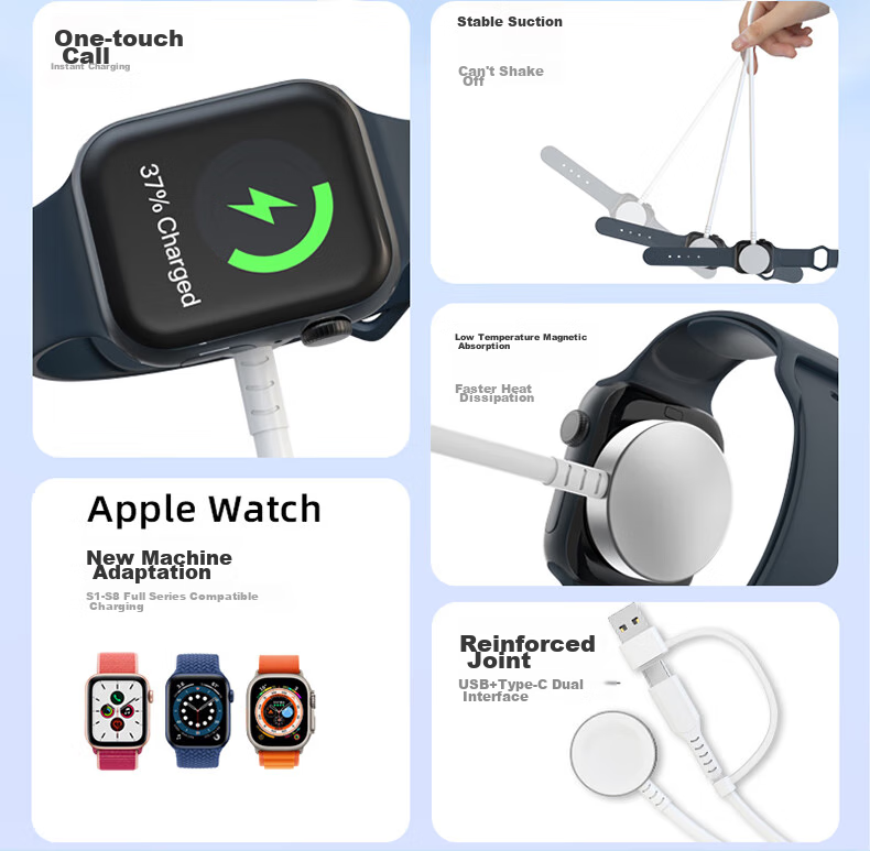 Bkayp Compatible with Apple Watch S11 Charger, Magnetic Wireless Fast Charging for IWatch Series 10/9/8/7 Apple Watch Charger 2