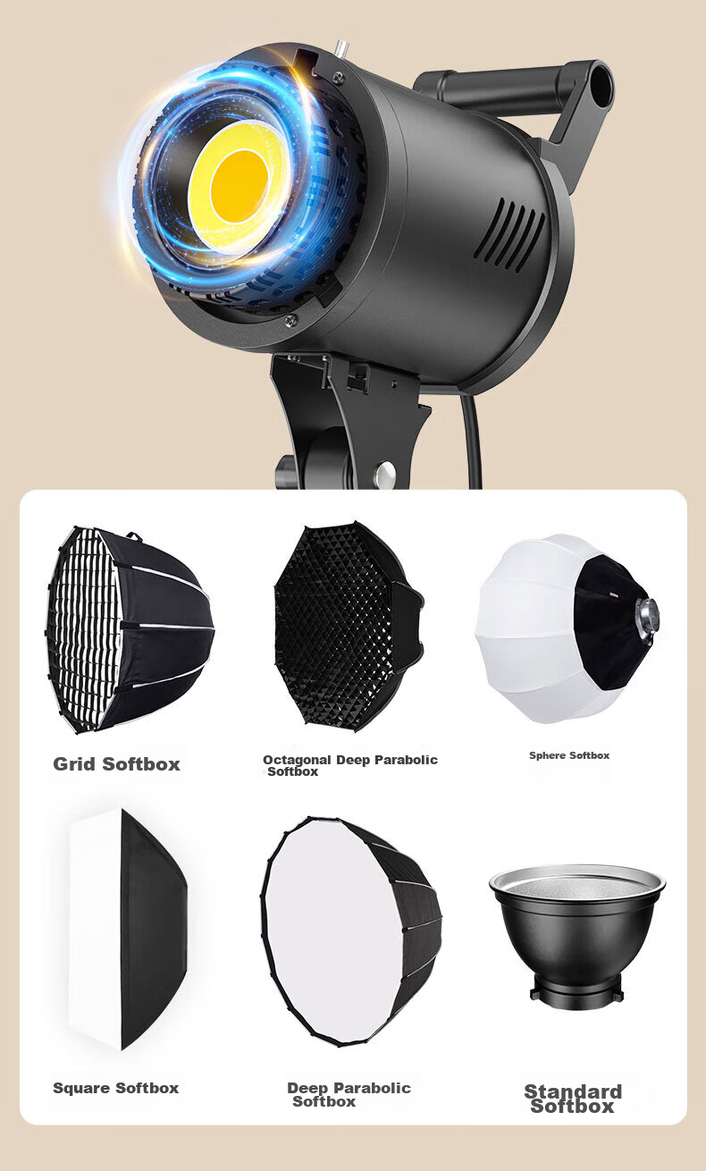 Beiyang Live Streaming Photography Fill Light, Live Streaming Light, Spherical Deep-Throw Light, Plant Light, Professional Studio Soft Light, High-Brightness COB Soft Light Ball, Portrait Beauty Environment Light 42