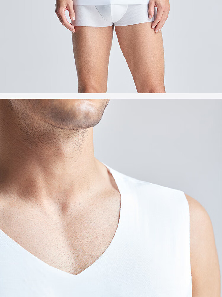 AIMER MEN Men's Modal Wide-Shoulder Undershirt, 3A Antibacterial Seamless Inner Layer, White, Size 170 15