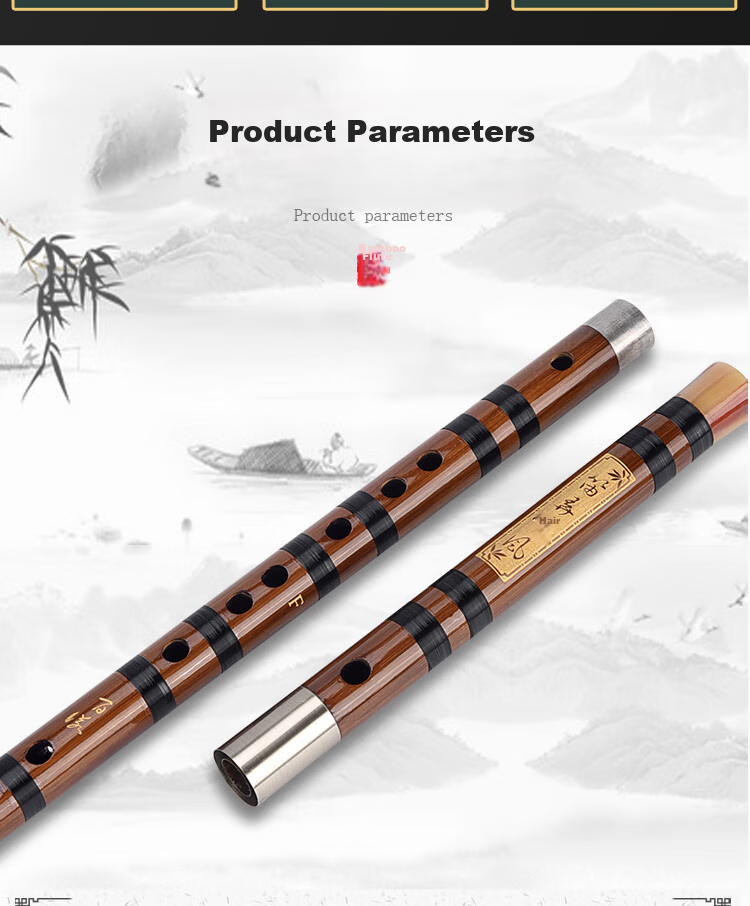 BAINUO Professional D Key Bamboo Flute for Beginners Adult Transverse Flute Student Grading Instrument with Blowing Aid 5