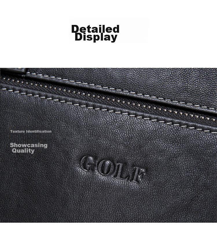 GOLF Business Briefcase, Men's Top-Grain Leather Handbag, Men's 15-Inch Laptop Bag, Briefcase, Father's Day Gift 24