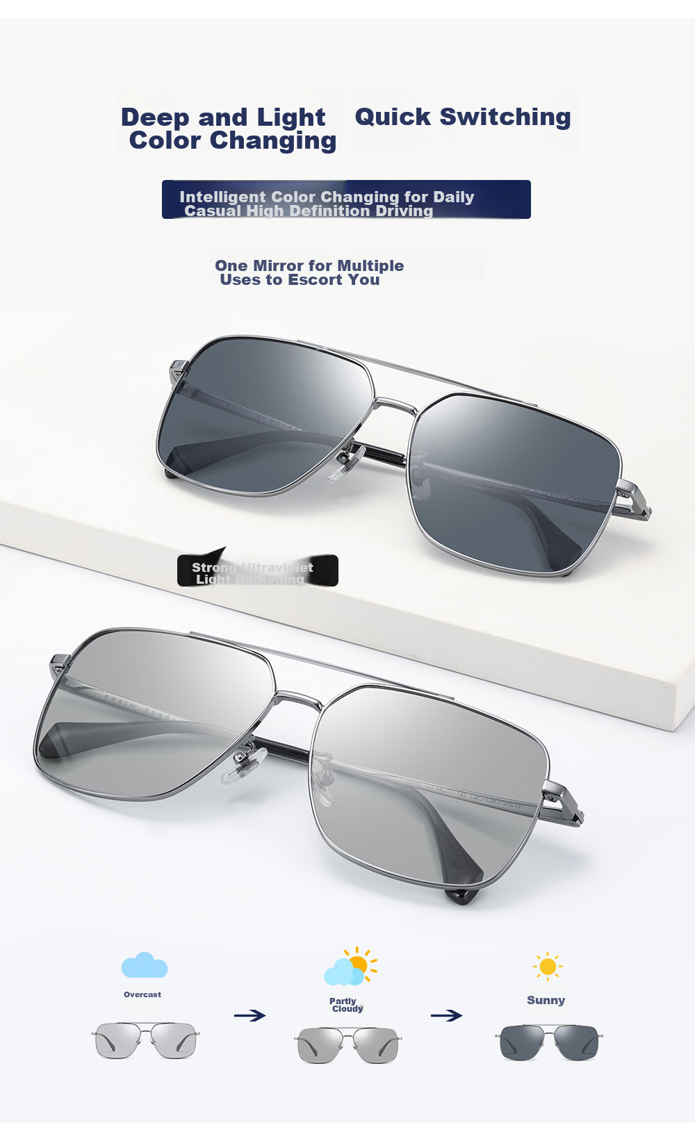 PARIM Sunglasses for Men, High-Definition Polarized Square Large Frame Sunglasses, Specialized for Driving, UV Protection Eyewear 12