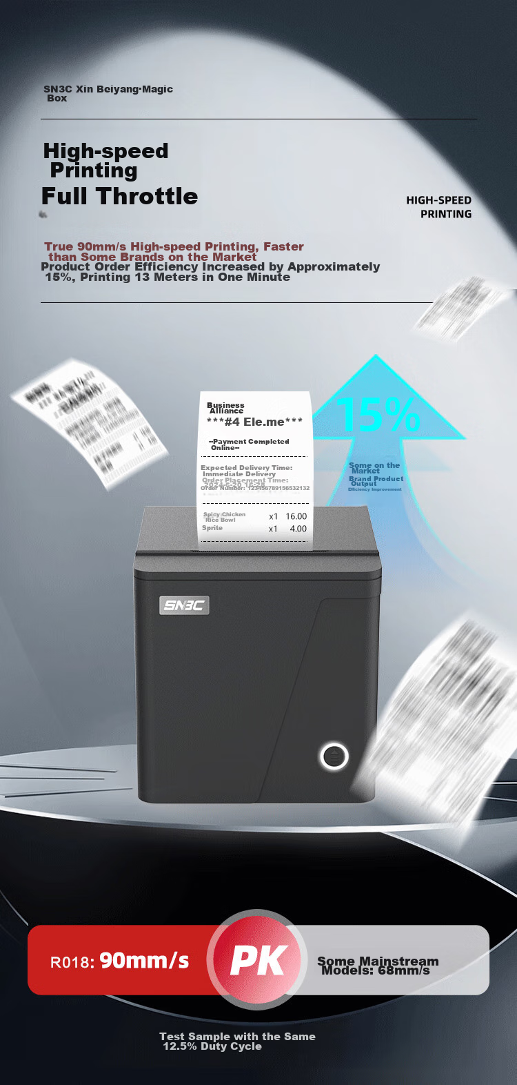 SNBC R018 58mm Thermal Receipt Printer, Instant Delivery for Flash Sales, Meituan, Ele.me Takeout Orders, Computer Cash Register, Supermarket Cashier, Restaurant Menu And Bill Printer 1