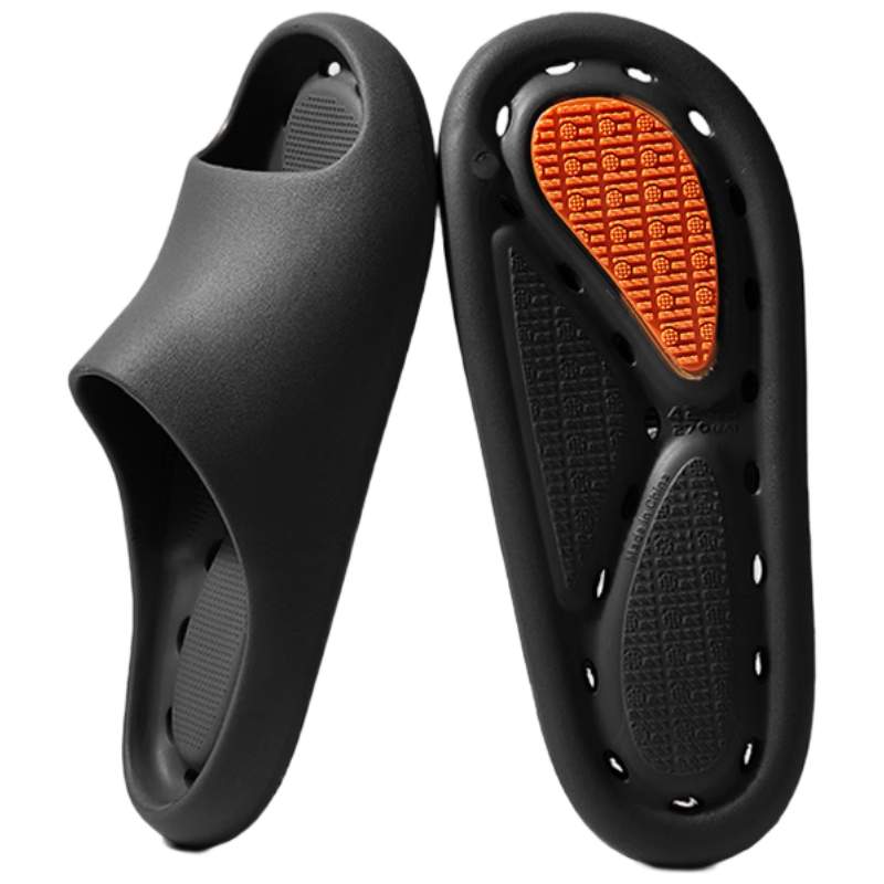 Sanli Bathroom Slippers for Men And Women, Non-Slip Indoor Sandals for Shower Room, Black, Size 42-43