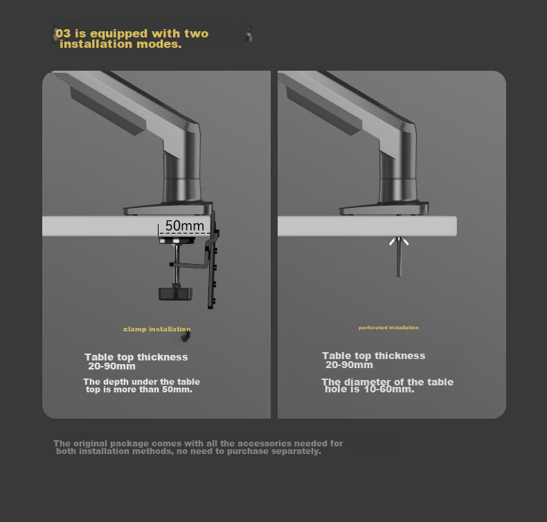 NB Monitor Arm Mechanical Arm Computer Stand Desk Clamp Base Screen Riser Display Arm A5-XE Apple White 17-32 Inch Compatible with Zhuowei 17