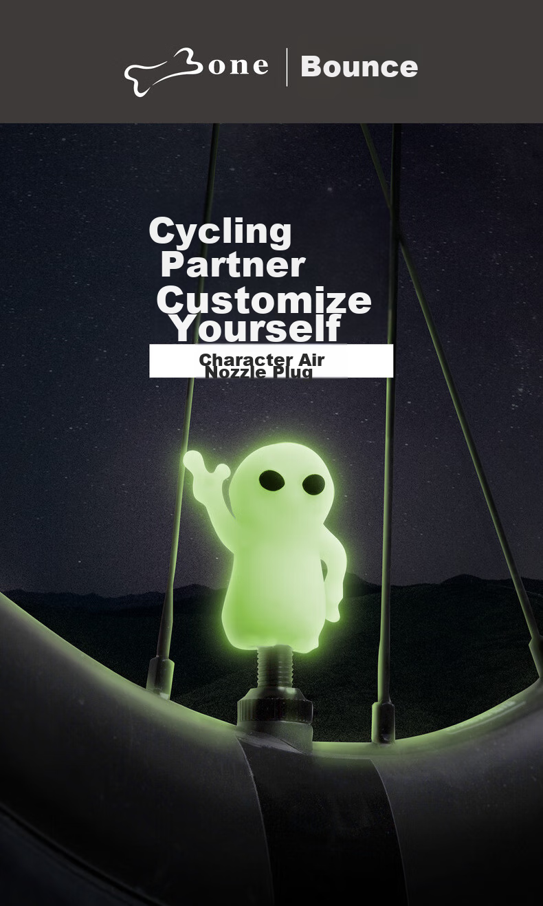 Bone Bicycle Valve Core Cap, Luminous Road Bike Tire Valve Cap, Presta Valve Cap, Schrader Valve Cap, Small Car Electric Vehicle Valve Plug 1