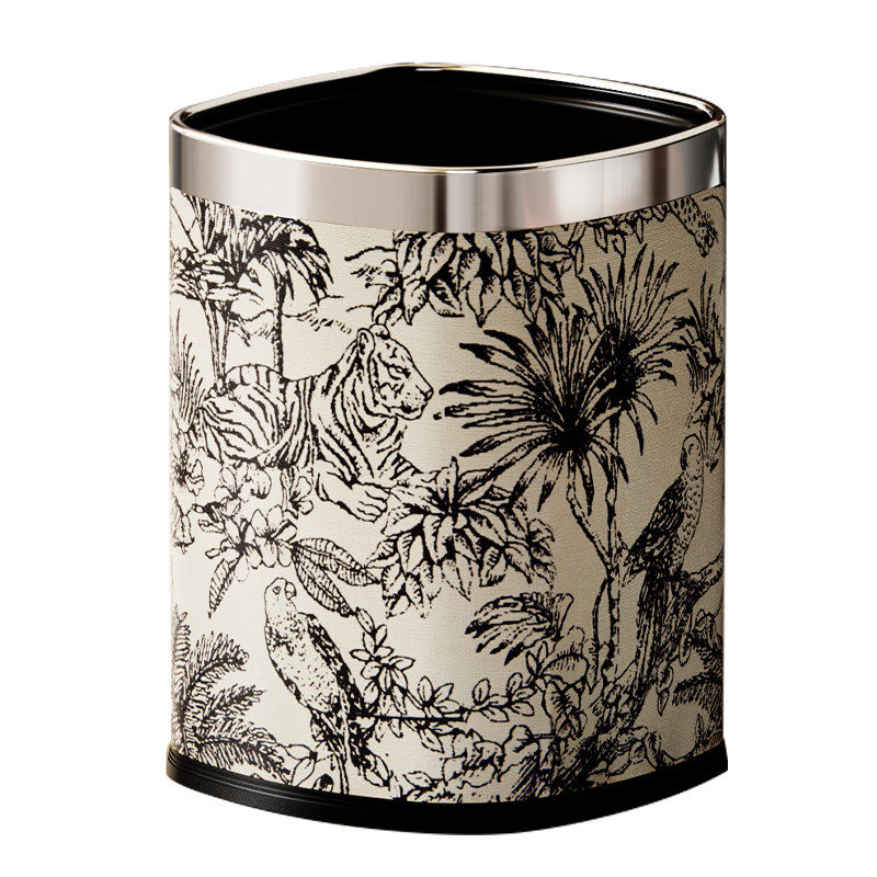 AKBK Vintage-Style Trash Can, 12L Capacity, for Living Room Use, Popular Large Size with Pressed Ring Design, Kitchen Luxury Item, New Model 2026