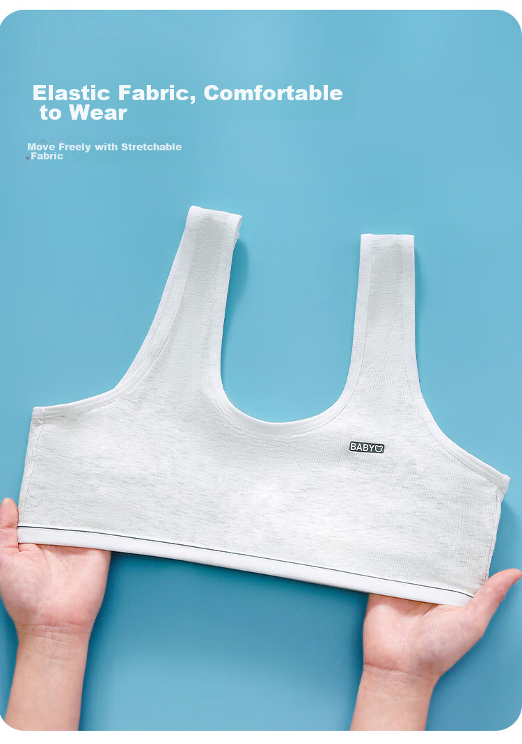 YUZHAOLIN Girls' Underwear for Puberty, First Stage for Elementary School Students Aged 8-12, Anti-Nipple Girls' Children's Camisole 12