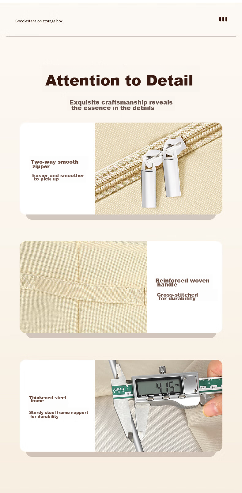 Bangnimeijia Extended Clothing Storage Box, Tianshan Cotton Linen Wardrobe, Large Clothes Gap Storage Box, Cream Yellow, Medium Size 8
