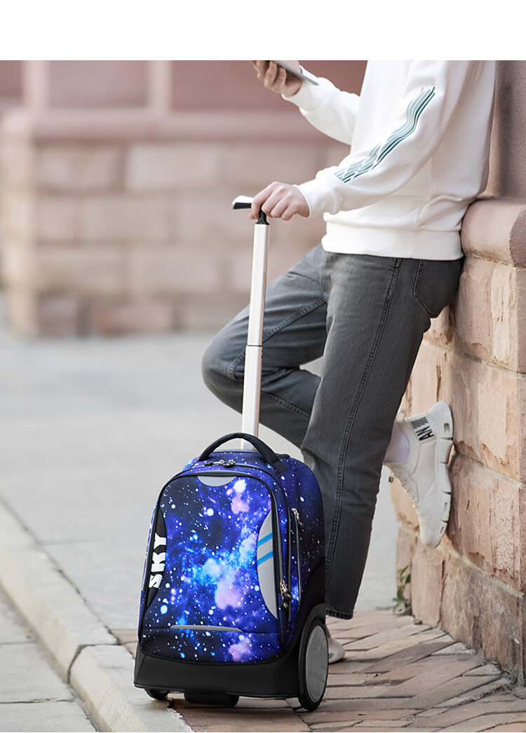 Dijiuchengbao Trolley Backpack for Primary School Students Grades 3-6 Boys And Girls Middle School Students Large Capacity Children's Backpack 15